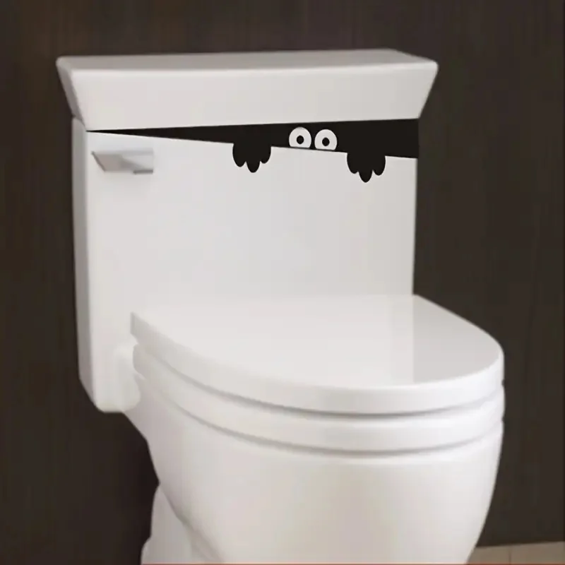 

Black Monster Self-Adhesive Toilet Stickers,Wall Decal Removable, Reusable Vinyl Car Sticker for Toilet Lid, Bathroom Decor