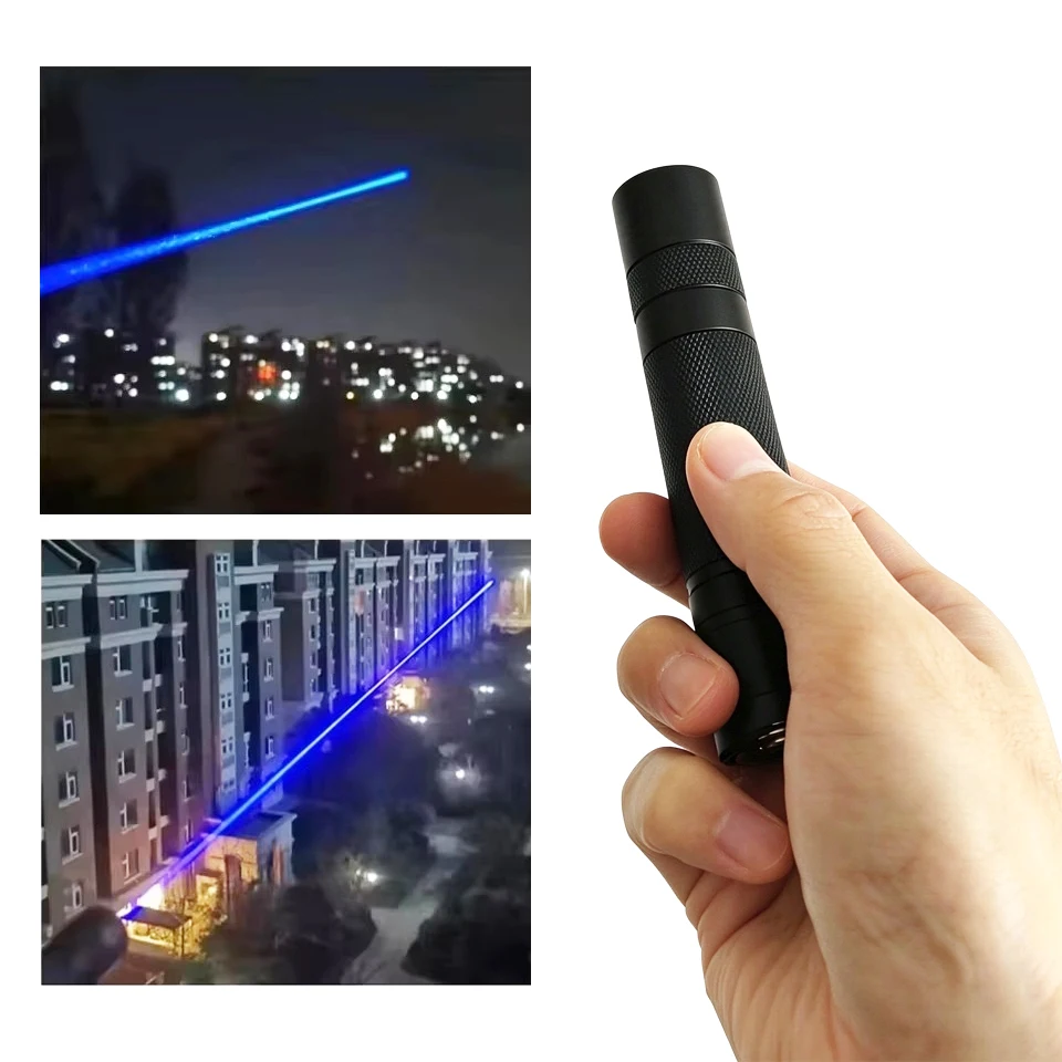 Powerful 455nm Blue Laser Module Burning Woodwork Engraving Astronomy Handheld Flashlight