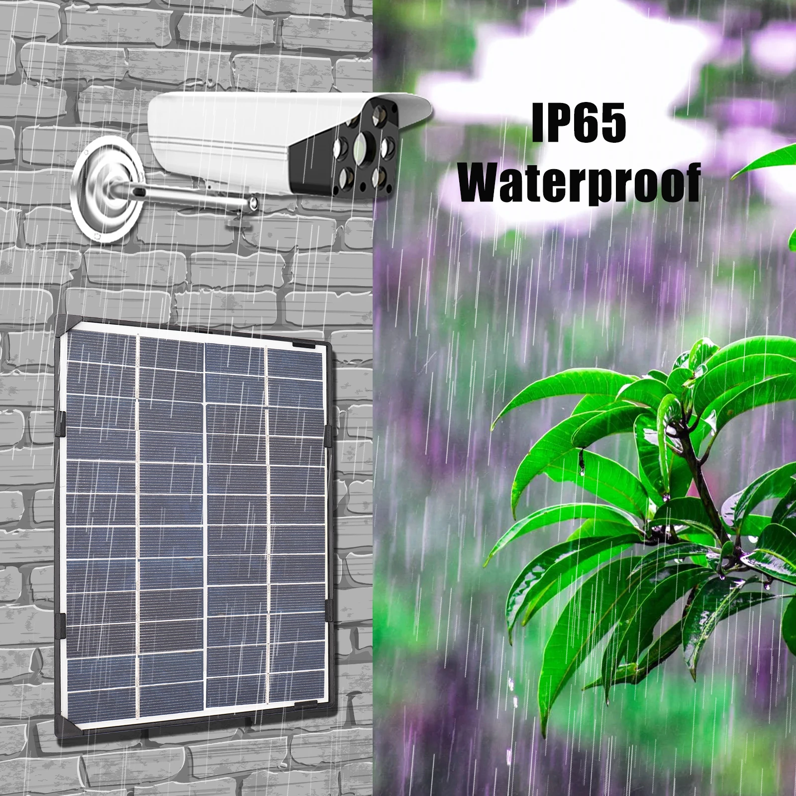 6W 12V Solar Panel for Outdoor Security Camera Solar Cell with 10ft DC Output DIY Waterproof Solar Panel for Street Light Garden