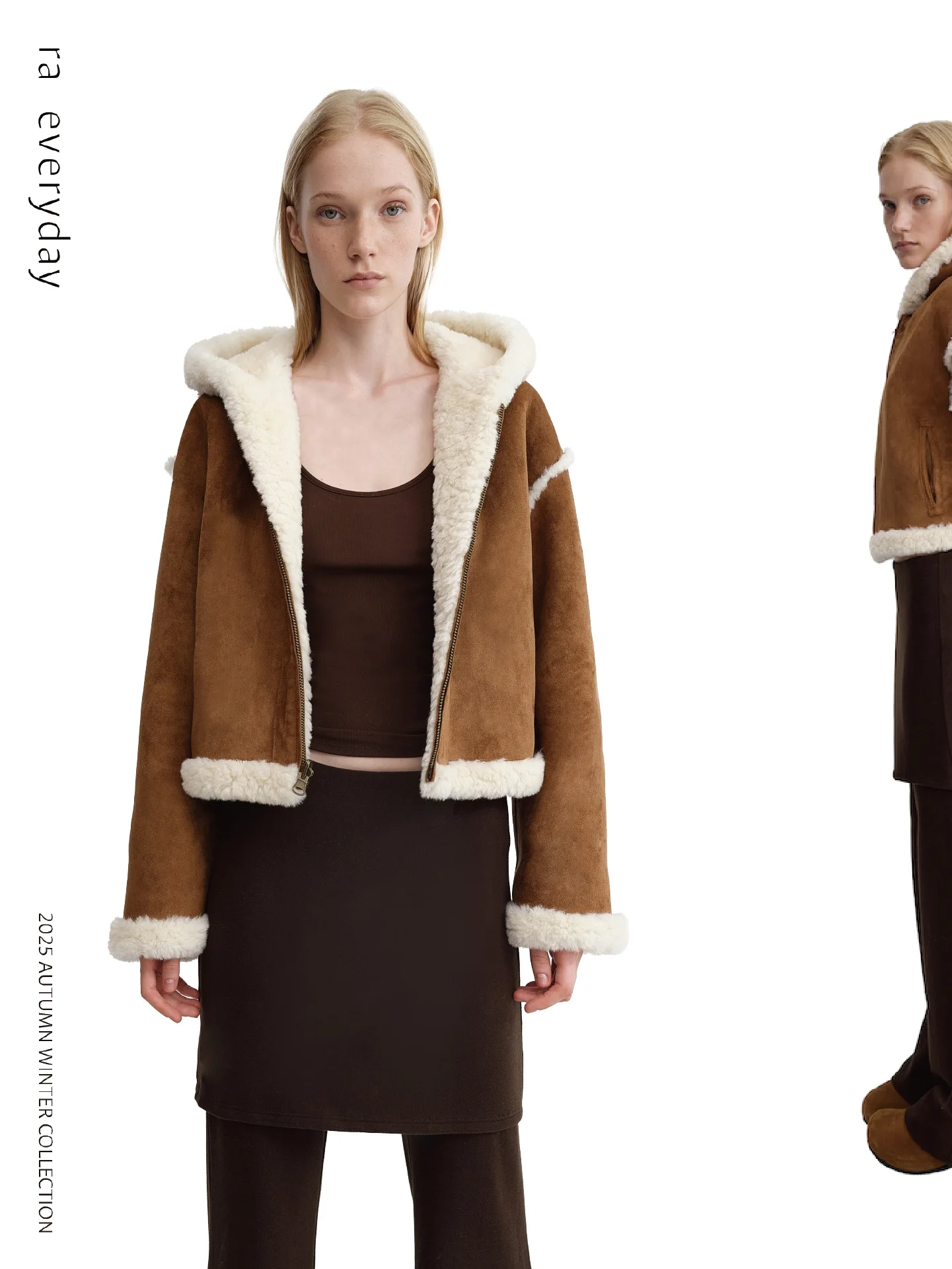 

Карамельная замша, двусторонняя, экологически чистая пушистая верхняя одежда, повседневное теплое пальто из смеси полиэстера прямого кроя