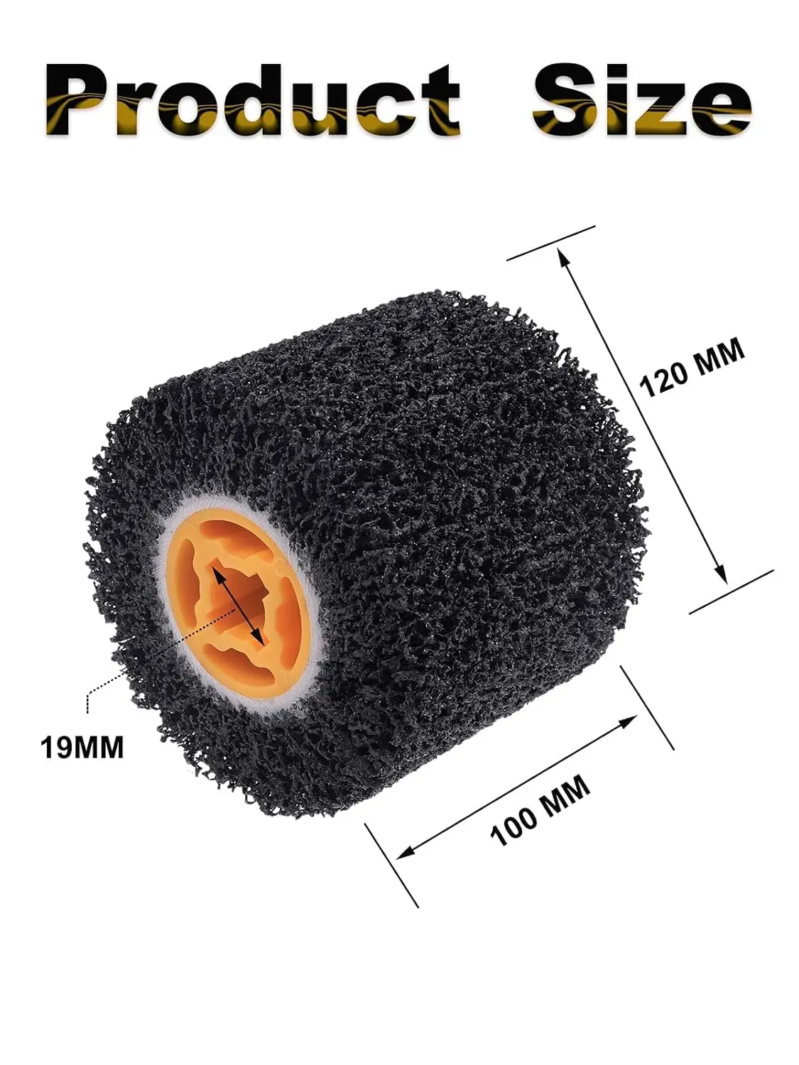 6 Pack Abrasive Drum Paint and Rust Remover, 40 Grit Abrasive Wheel Wire Drawing Polishing Wheel for Wood Metal Surface Polishin