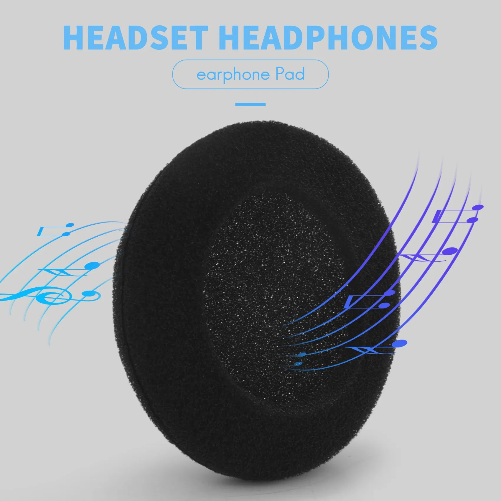 4 pasang penutup bantalan Earphone pengganti 55mm untuk Headset Headphone hitam