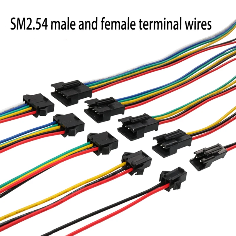 1set 2pin 3pin 4pin 5pin 6pin 7pin JST LED Connectors Male And Female Connector for 3528 5050 RGB RGBW RGBWW LED Strip light