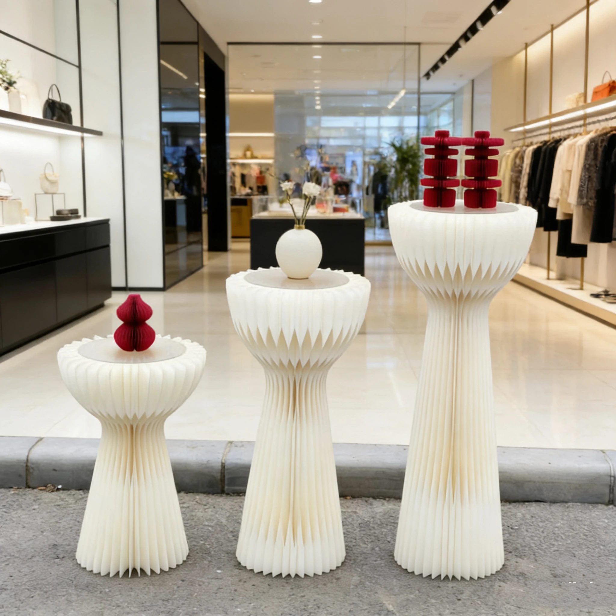 Wedding Decoration Dessert Table Store Showcases Collapsible Shelves, Irregular Roman Columns, Paper Home Decoration Accessories