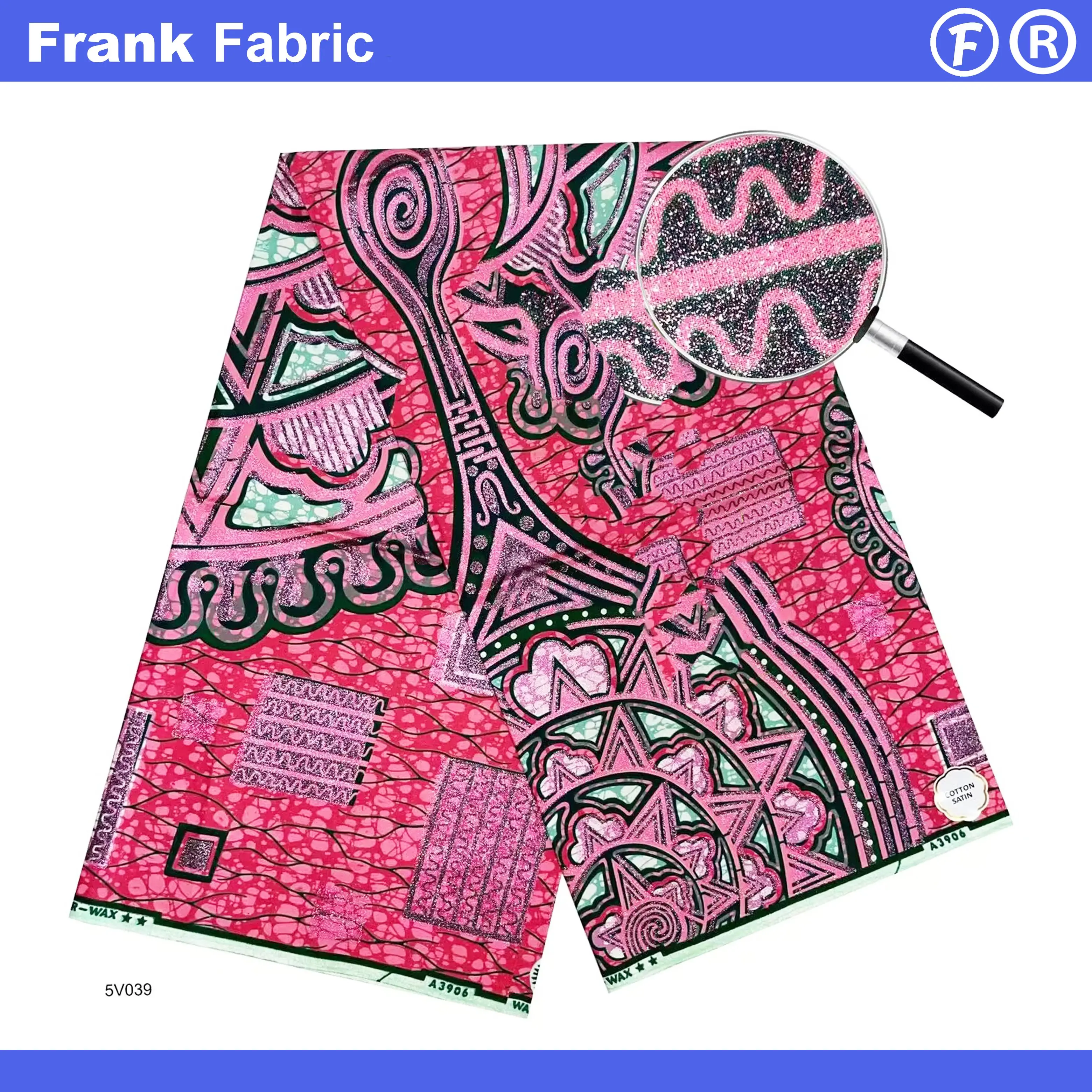 

Ткань с восковым принтом Grand Super, 6 ярдов, голландская ткань Анкара с блестящим золотым красителем для свадебного платья, оптовая скидка FF2508.84