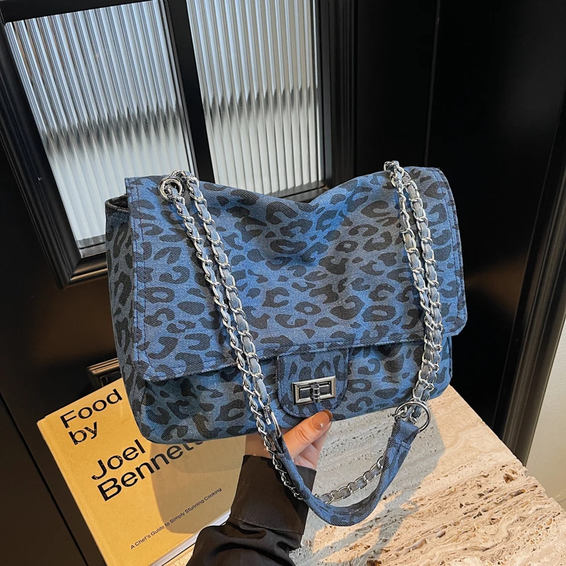 

Casual large capacity retro denim women's chain shoulder bag crossbody bag designer luxury bag tote bags bolsos de mujer