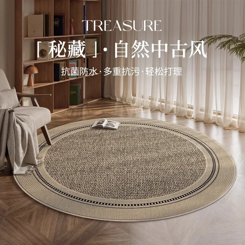 

DT5Circular Carpet Living Room New Middle Ancient Style Sofa Tea Table Carpet Cloak Room Bedside Mat Rotating Chair Mat
