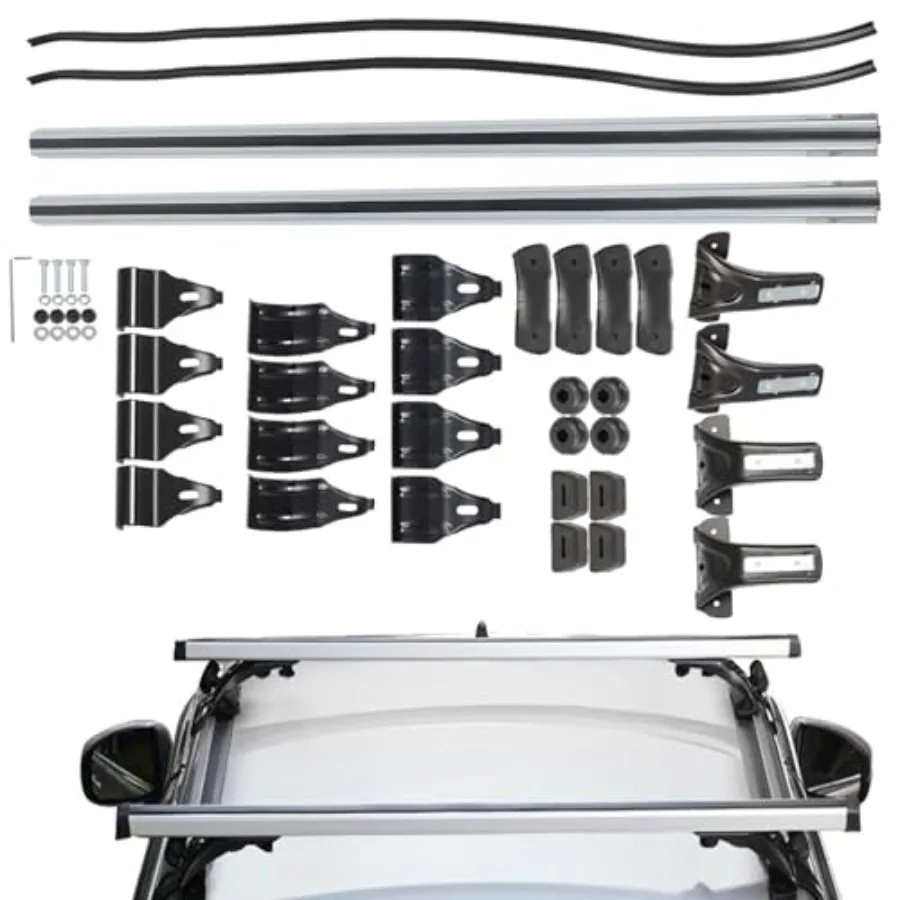 

Universal 48 Inch Car Top Luggage Roof Rack Cross Bar Adjustable with 3 Kinds Clamp