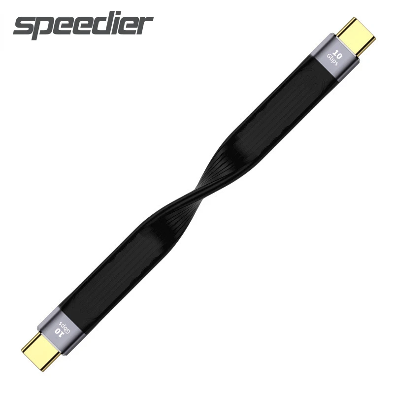 

Плоский короткий аудиокабель USB Type C FPC, 13 см, 100 Вт, портативный, для Power Bank, USB4.0, 40 Гбит/с, короткий кабель для зарядки данных для MacBook