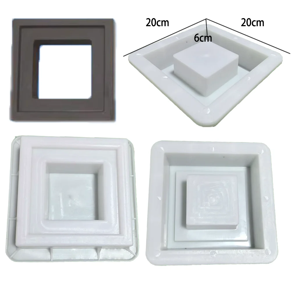 Wall Brick Mould 20*20*6cm Plastic Hollow Brick Mold Decorative  Antique Window Fence Garden Wall Cement Grid Background