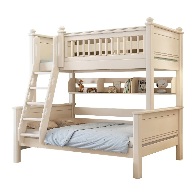 Camas Infantiles de Madera con Barandilla, Estilo Moderno, Tamaño King, Literas para Niños, Dormitorio de Princesa, Muebles Infantiles