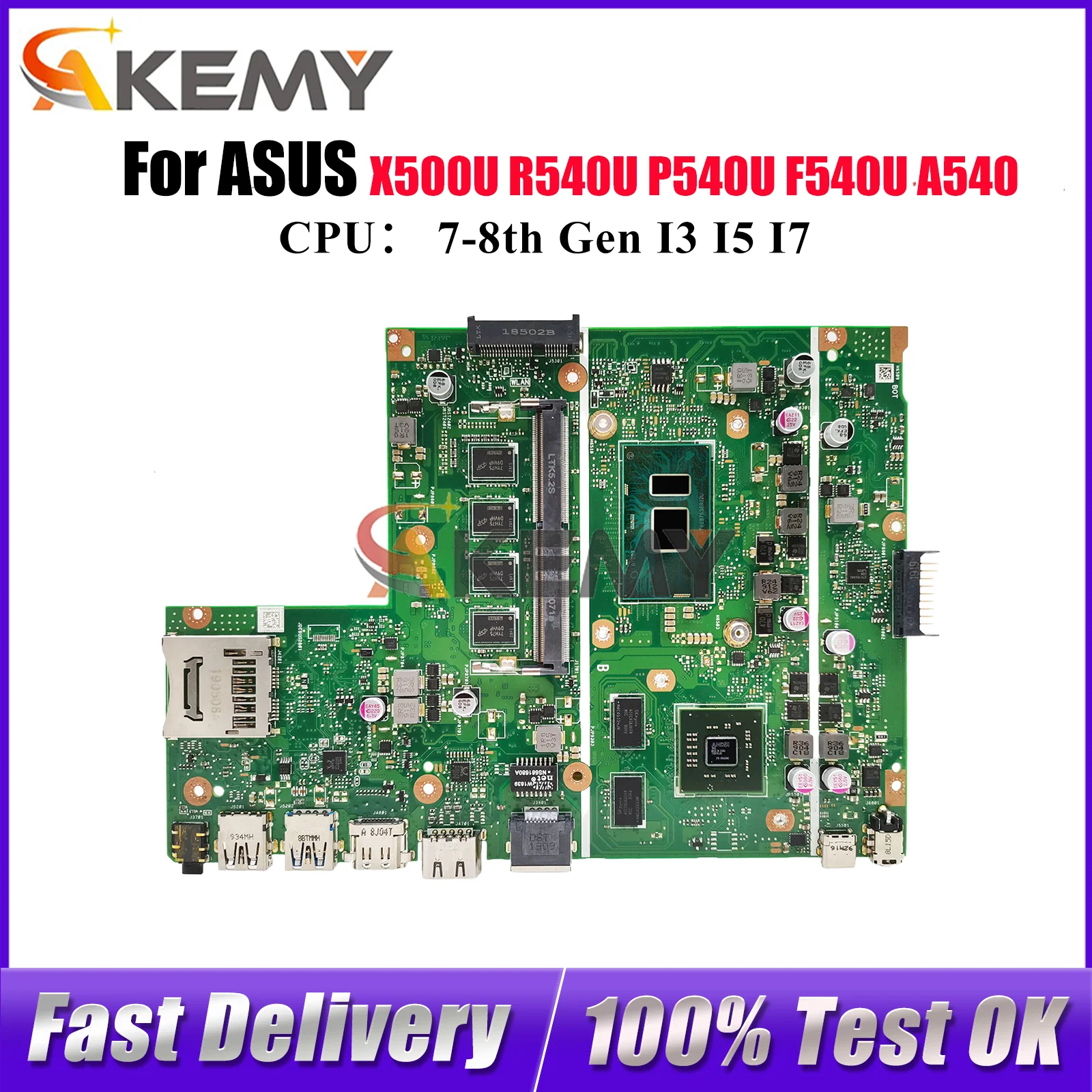 

X540UP Laptop Motherboard For ASUS K540U P540U A540U F540U X500U X540UPR X540U R540U X540UP Mainboard With I3 I5 I7 CPU tests OK