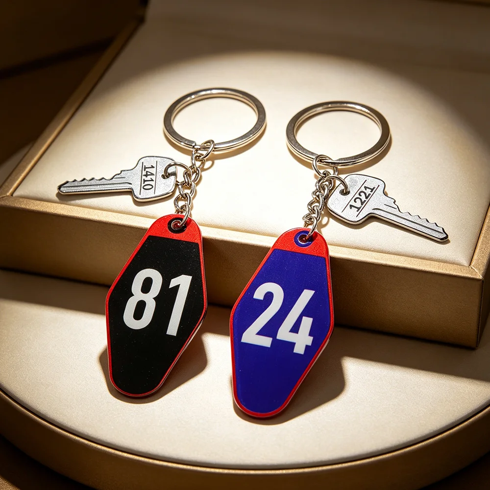 Heated Rivalry Fans Keychain 81 24 Motel Key Ring with Mini Key Charm Acrylic Pendant for Book Lovers Collectible Gift