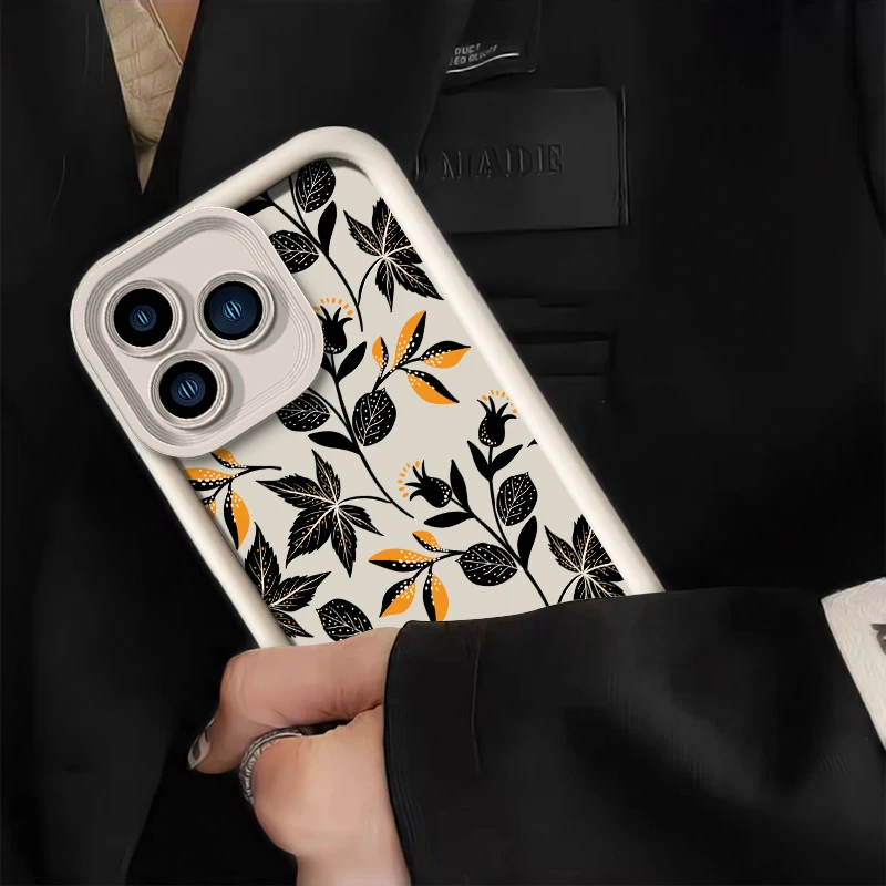 電話ケース OPPO Realme C55 C53 C65 C31 C30 C71 C75 C20A C17 C15 C67 C12 C63 C25 C21 Vinatge 葉プリント耐衝撃カバー