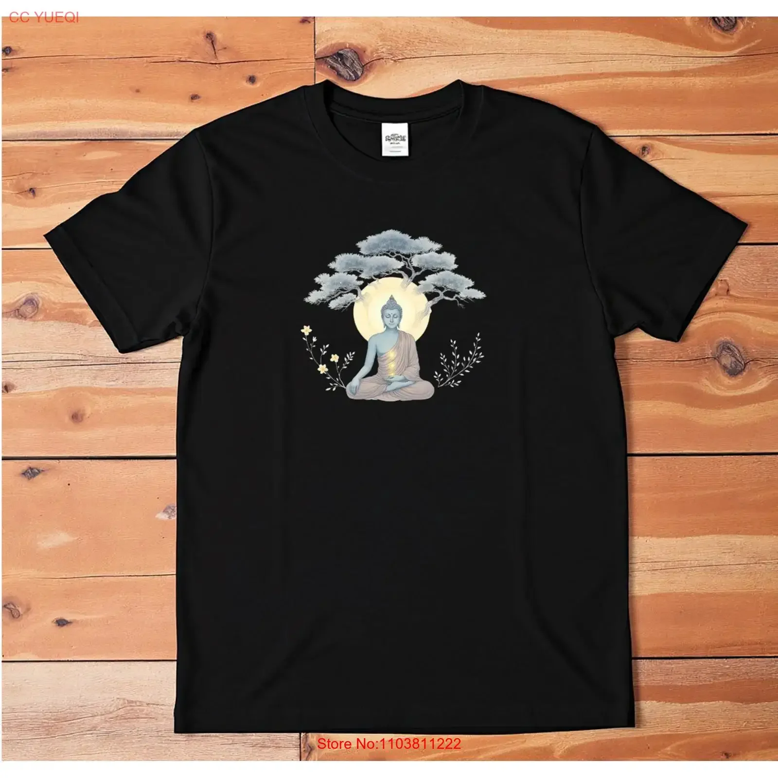 T-shirt de méditation bouddhiste, spirituel, zen, pleine conscience, yoga, vintage, lavé, doux, streetwear, haut polyvalent pour un usage quotidien