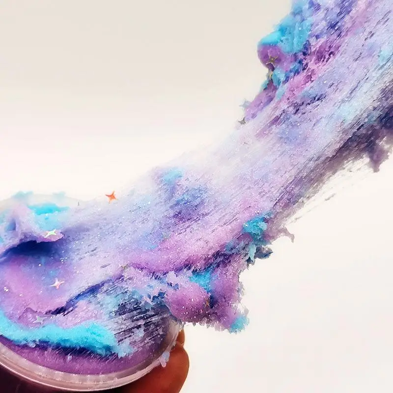 1 Set 60ml Moon Snowflake Mud Diy Decompress Game Toys Slime Kit Cotton Butter Mud Fluffy Putty Non Sediment Colored Clay Toy