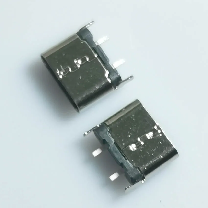 5PCS USB Type-C Female Base 2Pin/ 6Pin Short Body 6.5 Vertical 180 Degree Plug-in Board Simple Charging Model