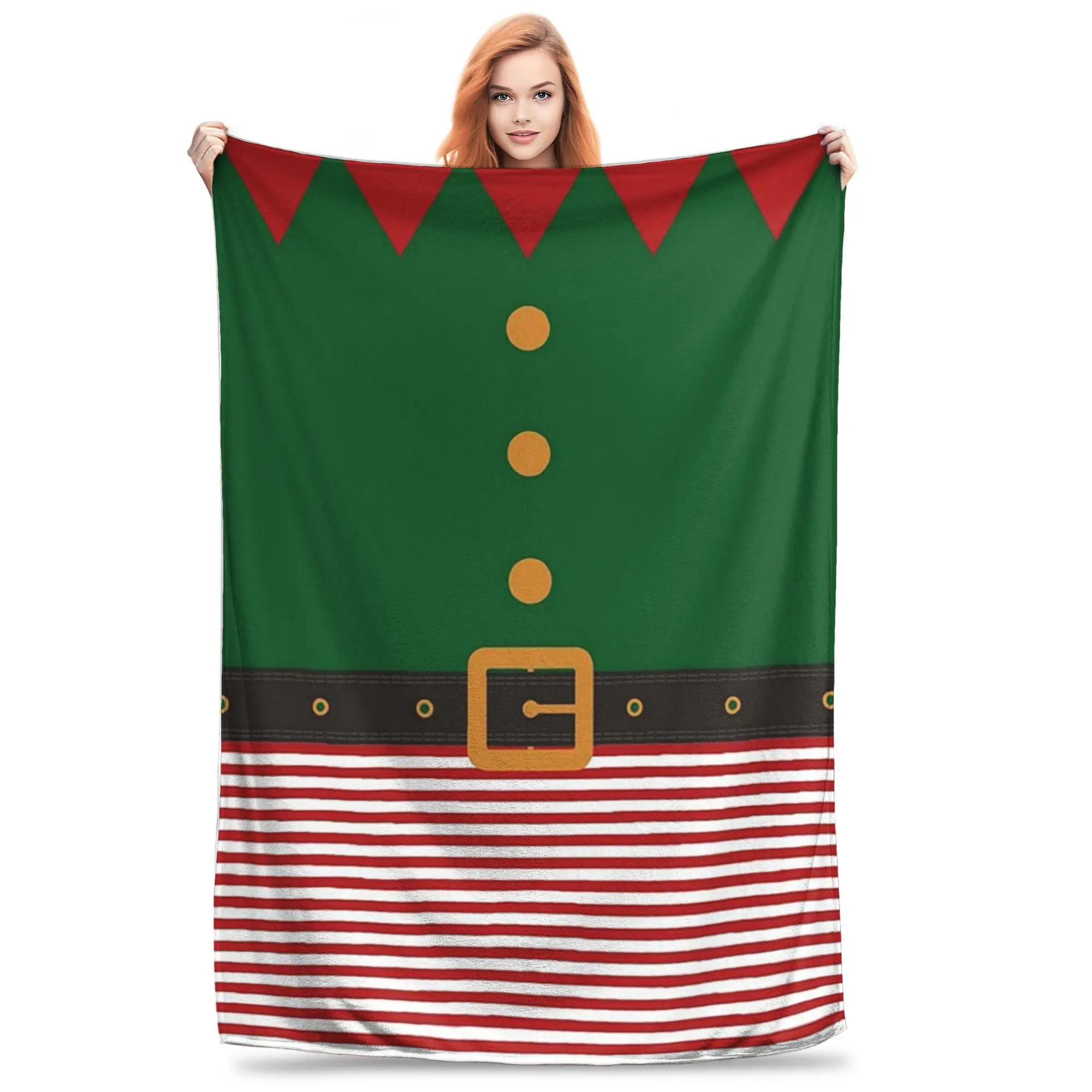 

Elf Outfit Blankets Soft Warm Flannel Throw Blanket Bedding for Bed Living room Picnic Travel Home Sofa