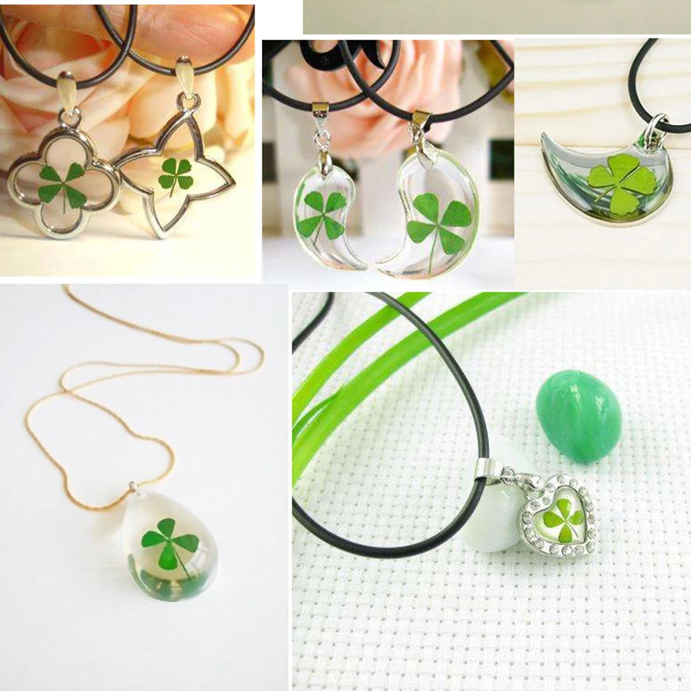 

12pcs Dried Four Leaf Materials for Epoxy Jewelry Craft Projects Vibrant Colors Different Sizes Pendant Accessories