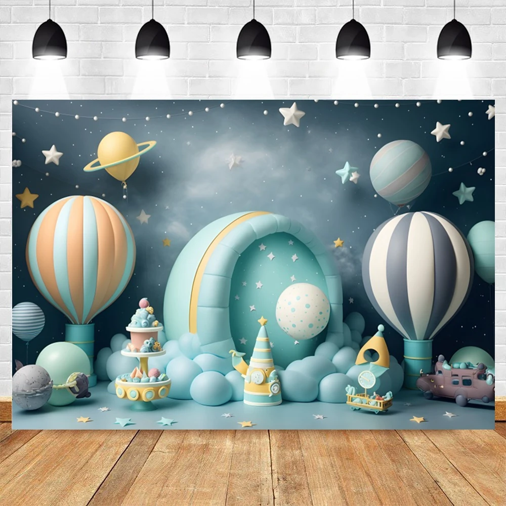 Baby 1st Birthday Backdrop for Photography Colorful Balloon Arch Candy Castle Butterfly Kids Portrait Cake Smash Background Prop