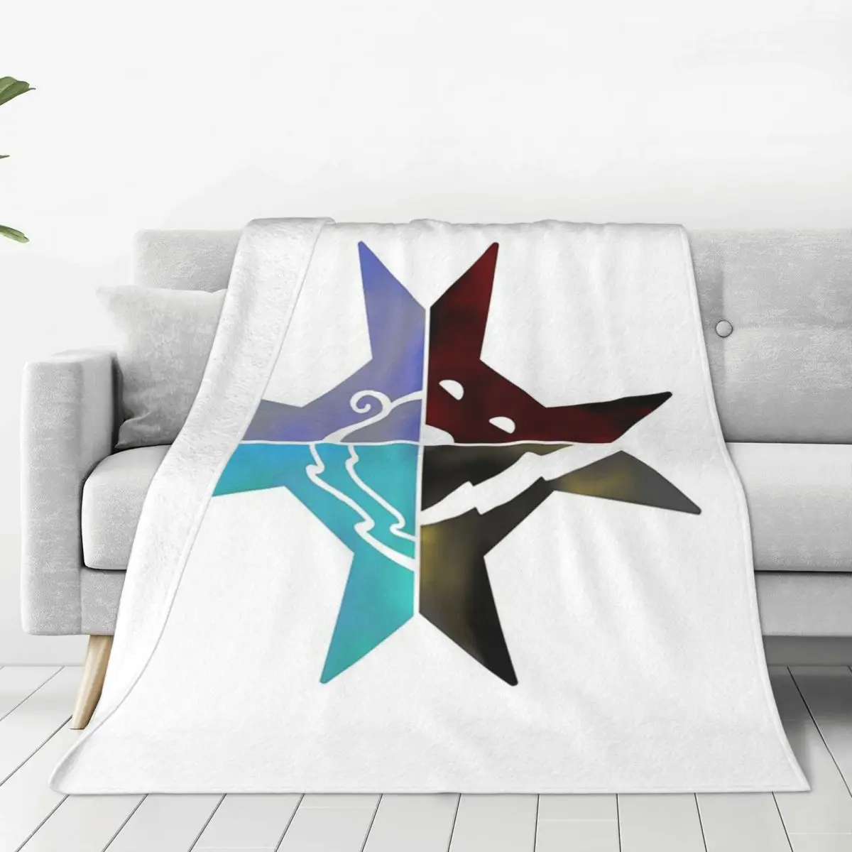 Four Original Warriors Clans Blankets Soft Warm Flannel Throw Blanket Bedding for Bed Living room Picnic Travel Home Sofa