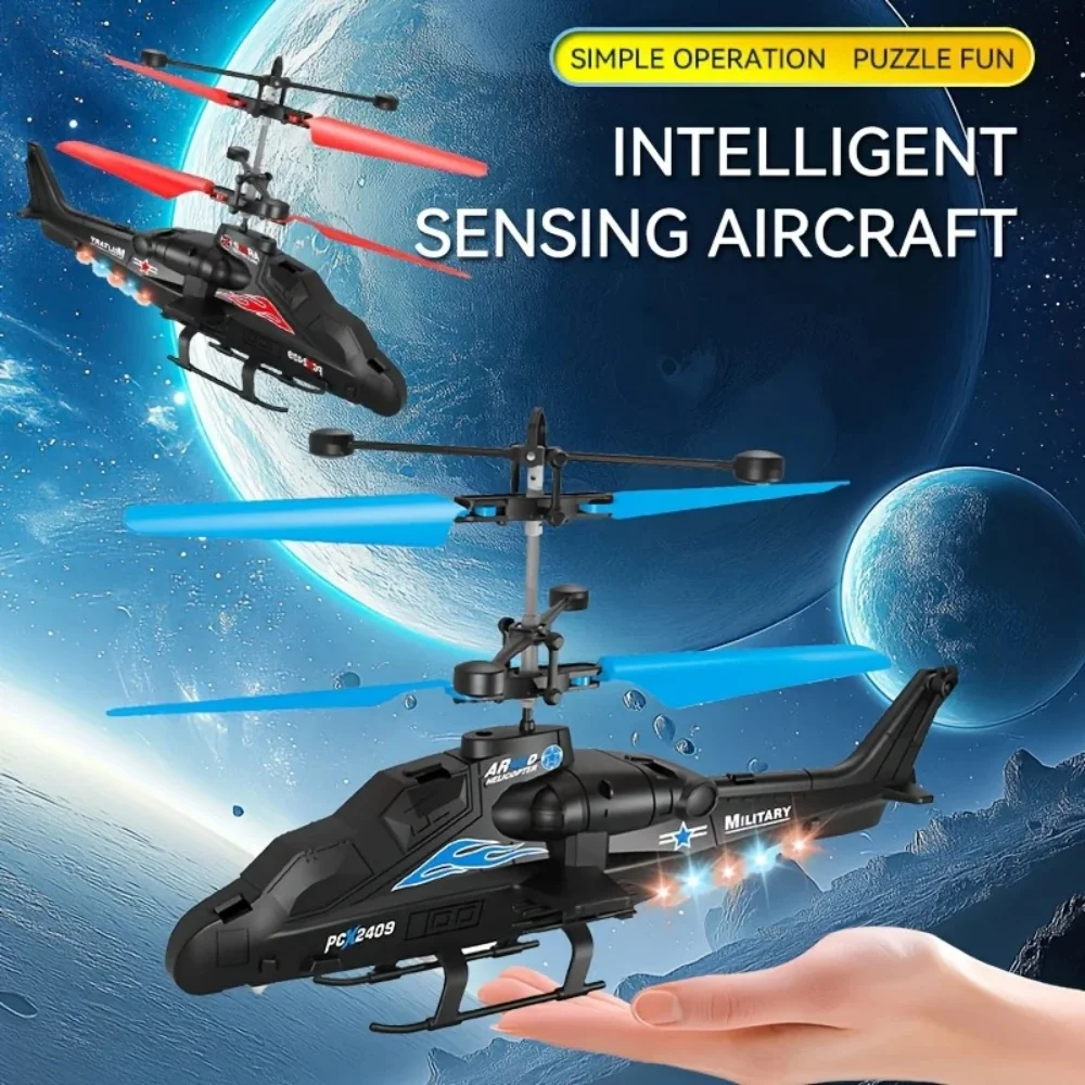 Magic Remote Control Helicopter Toy Hand-Controlled 360° Rotating Mini UFO Drone with LED Lights Fun Interactive Birthday Gift