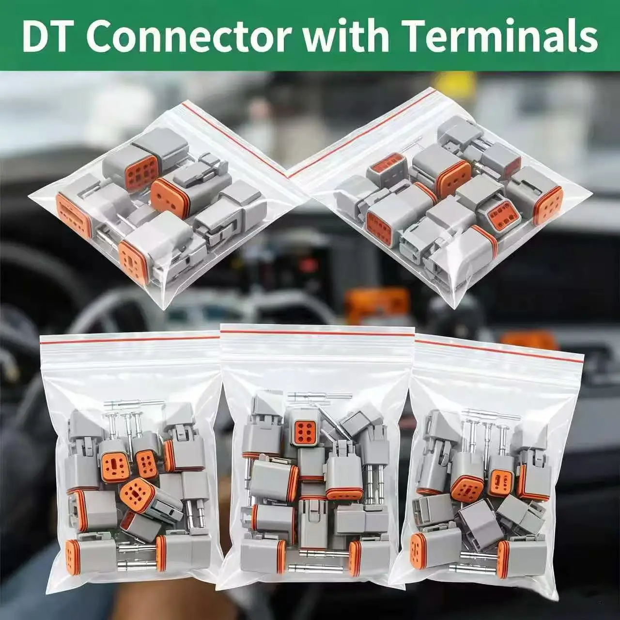 1/10/20 Sets DEUTSCH Connector DT/DT Flange deutch connector male DT06-2S waterproof connector DT04-2P female plug