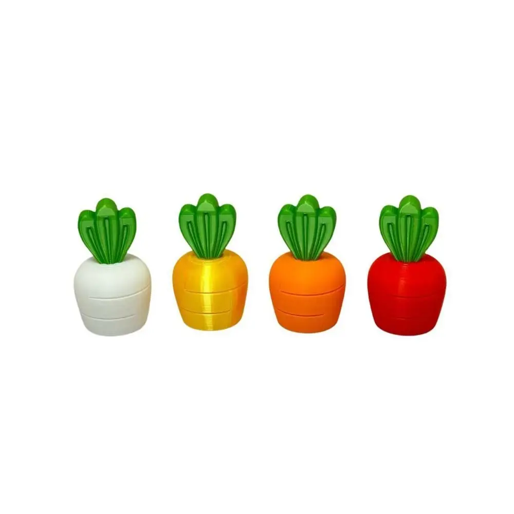 Colorful 3D Printed Scalable Carrot Simulation Plants Fidget Easter Stretchable Ornament Expandable Easter Desktop Decorations