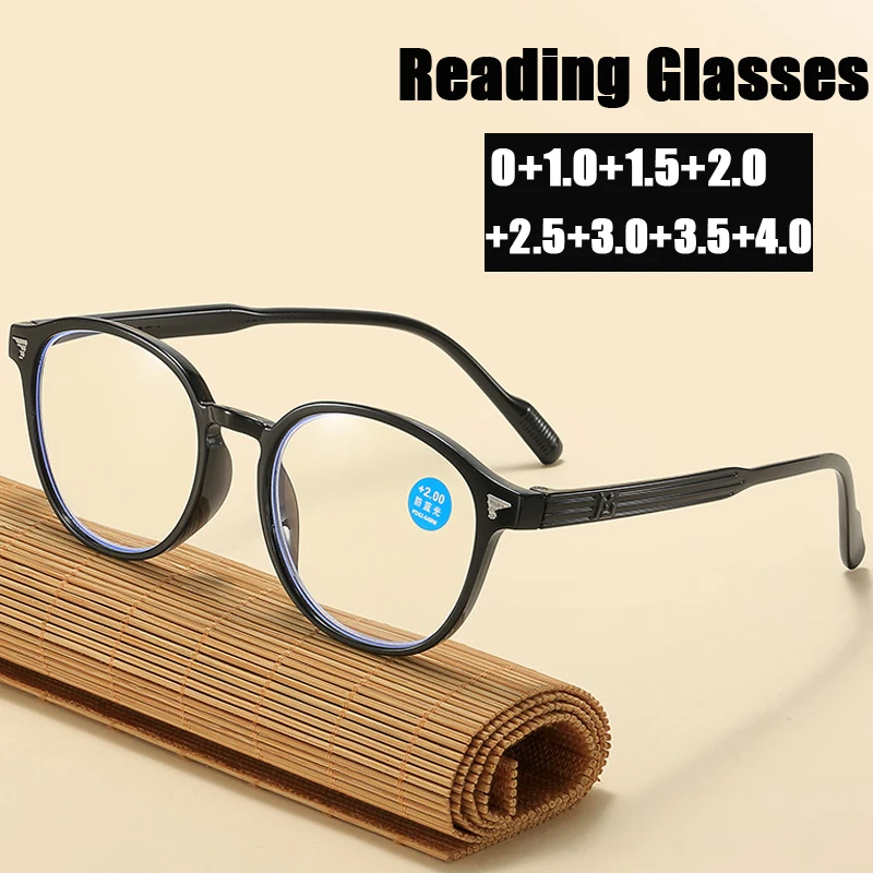 

Women Finished Blue Light Blocking Far Sight Eyeglasses Vintage Unisex Prescription Reading Eyewear Retro Men Hyperopia Glasses