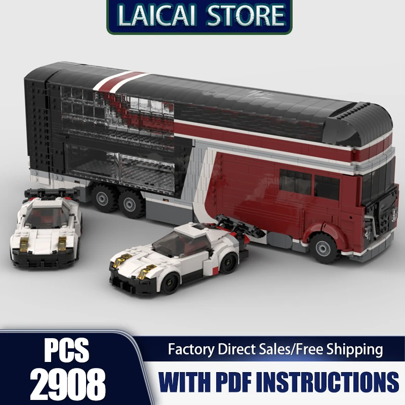 

Champion Speed Cars Moc Building Bricks Race Transporter Model Technology Modular Blocks Gifts Christmas Toys DIY Sets Assembly