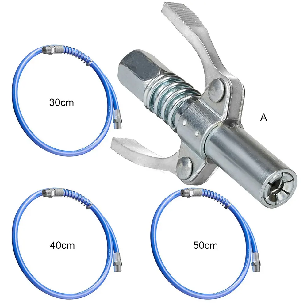 

Grease Gun Coupler 10000 PSI Leak-Free Grease Nozzle Two Press Quick Release Grease Oil Pump Tip Easy To Push Repair Accessories