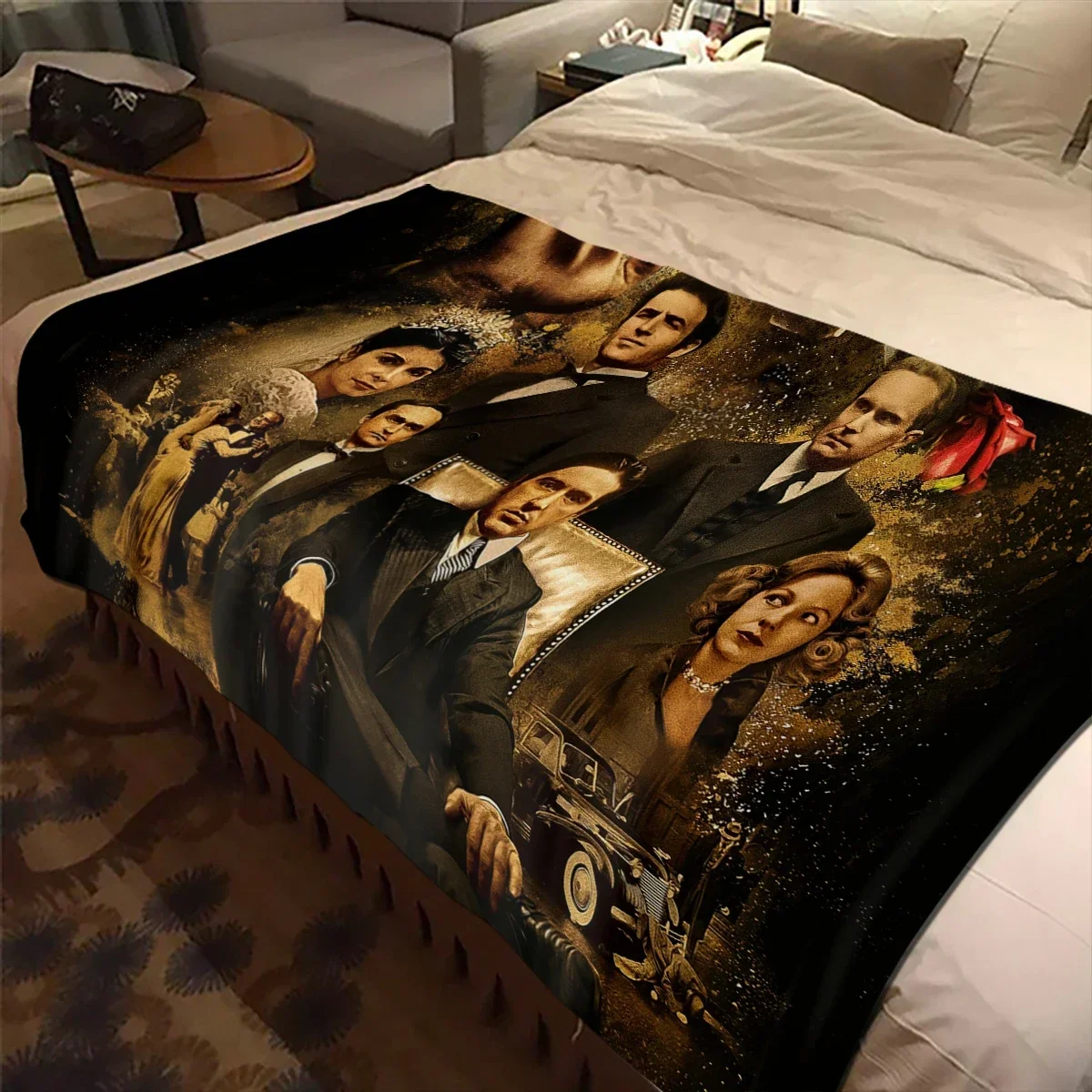 Movie Retro The Godfather Mafia Blanket Children's  High Quality Flannel Soft and Comfortable Home Travel Blankets