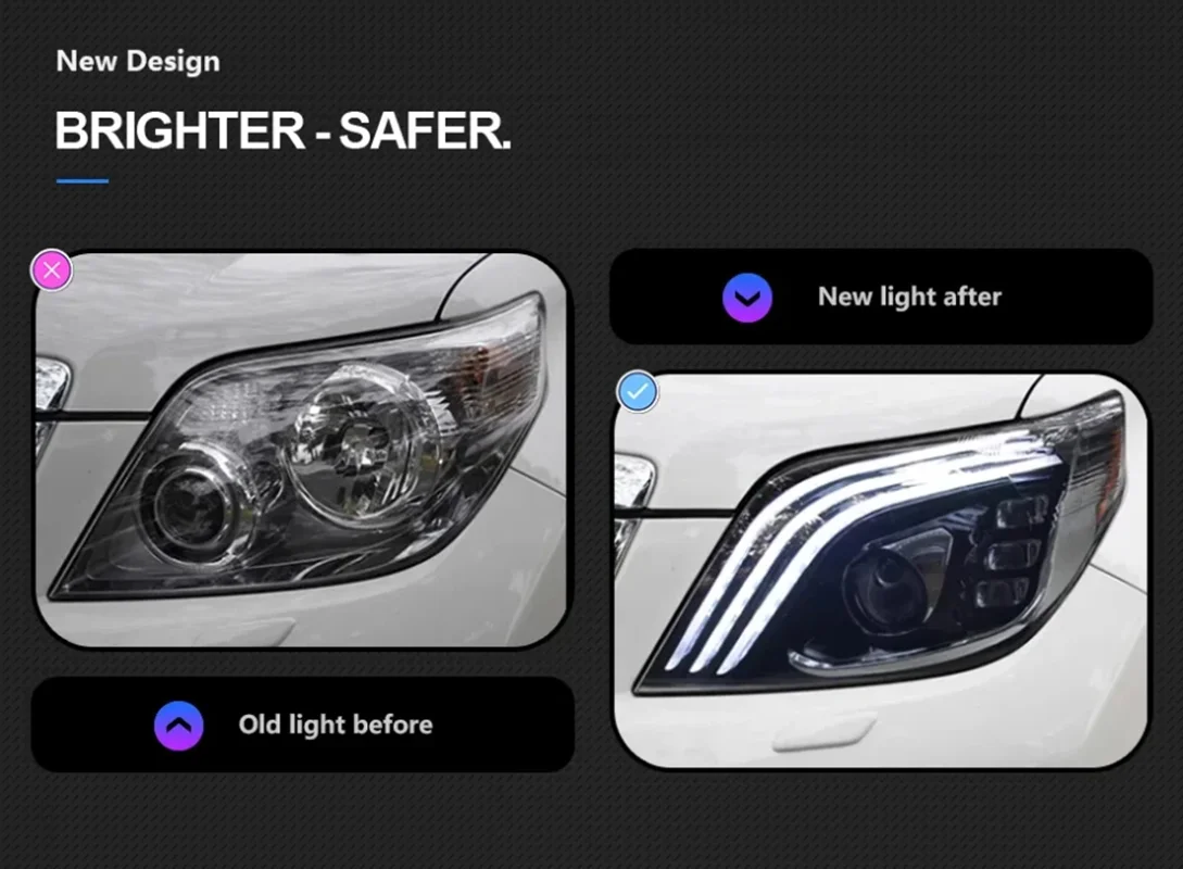 

LED Headlights For Toyota Prado 2010-2013 Maybach style full LED Head Lamp Upgrade DRL Dynamic Signal Lamp Front light Assembly