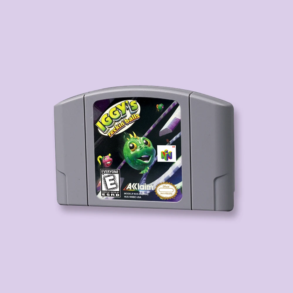 

for Iggy's Reckin' Balls 64bit game card for USA NTSC version N64 video game console English language