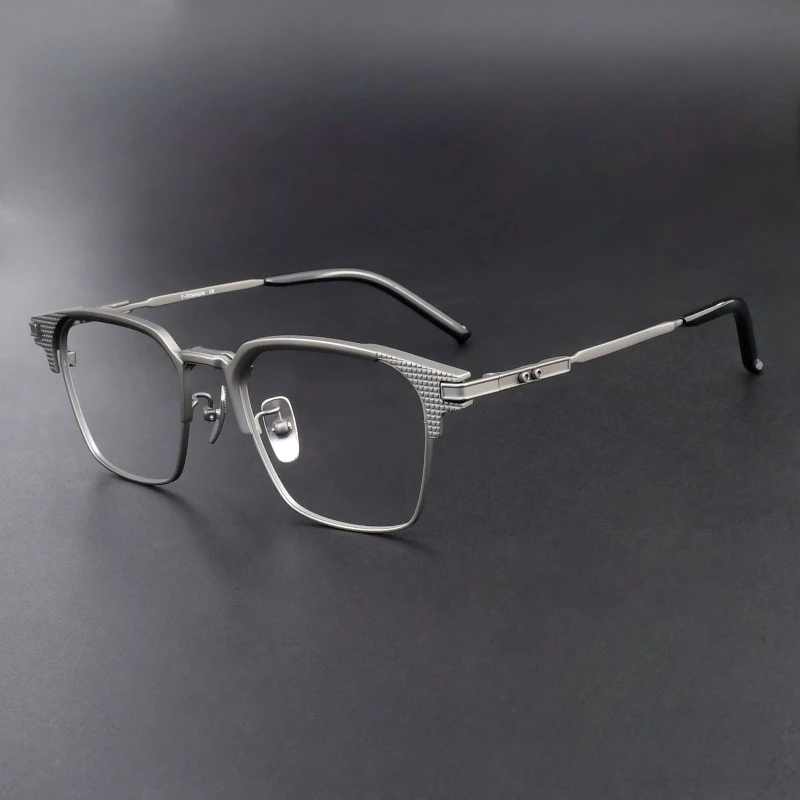 

Myopia Designer Square Prescription S-08T Titanium Glasses Frame Men's Business Japanese Handmade for Women Reading Eyeglasses
