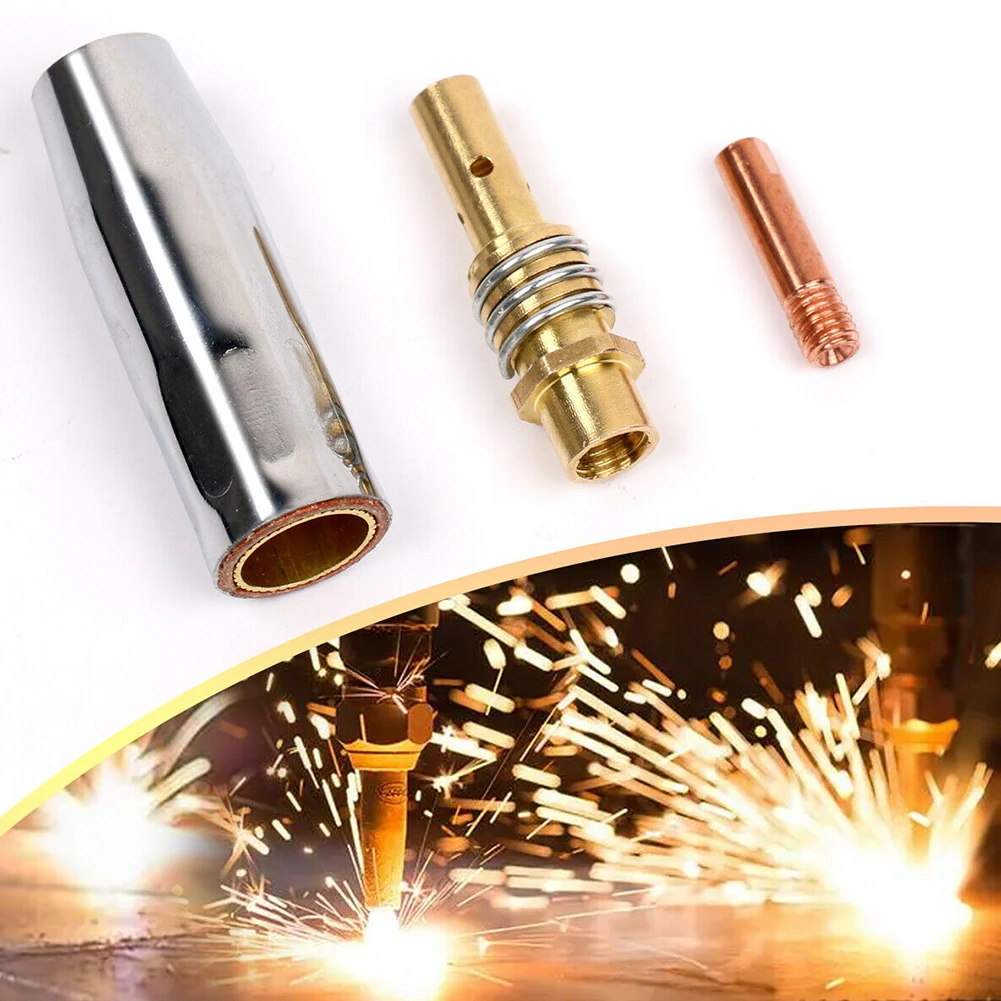 Professional M6 Tip Holder Kit with 12 pcs MB15 MIG Welding Nozzle Shroud Contact Tips 0 8mm Optimal Welding Experience