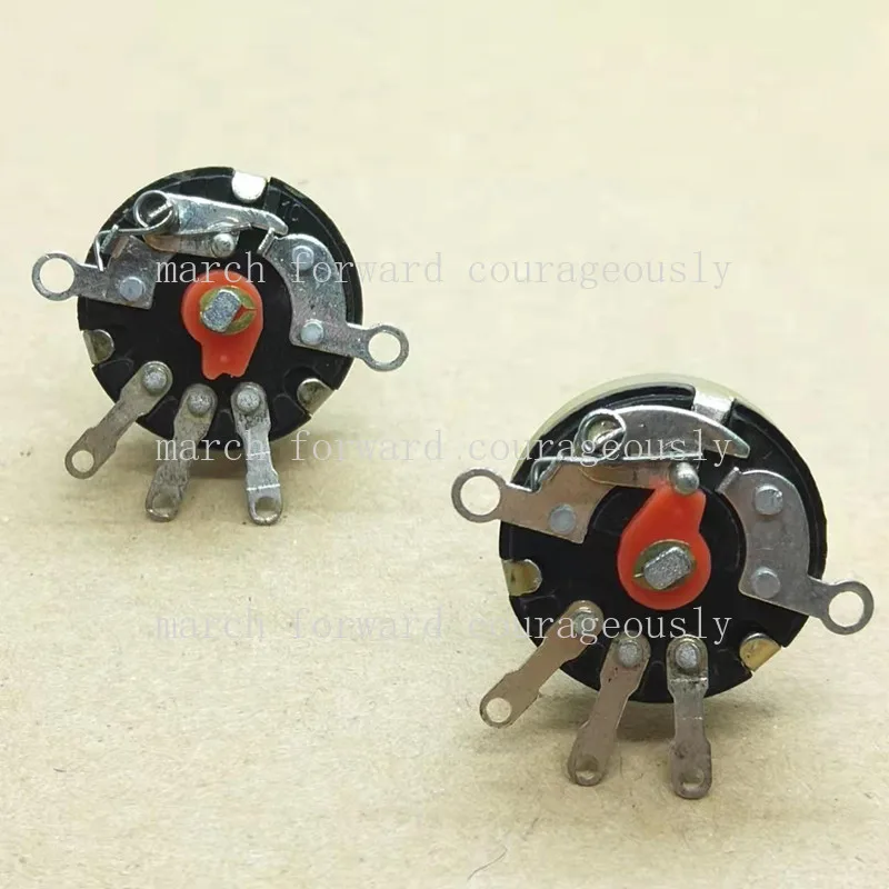 10pcs RV17 type B10K flat foot potentiometer with switch - tuning, speed control, volume potentiometer. Handle length 10/15 MM