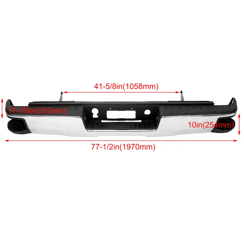 New Rear Step Bumper Assembly For Chevy Silverado for GMC Sierra 1500 w/o Sensor Holes w/Conner Step Hole