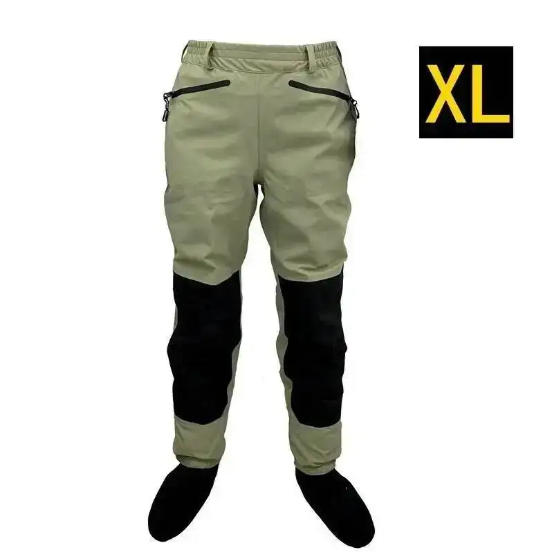 3-lagige, atmungsaktive, wasserdichte Wathose zum Fliegenfischen an der Taille, Strumpffüße, hohe Hose, Wathose, langlebige Entenjagd-Wathose