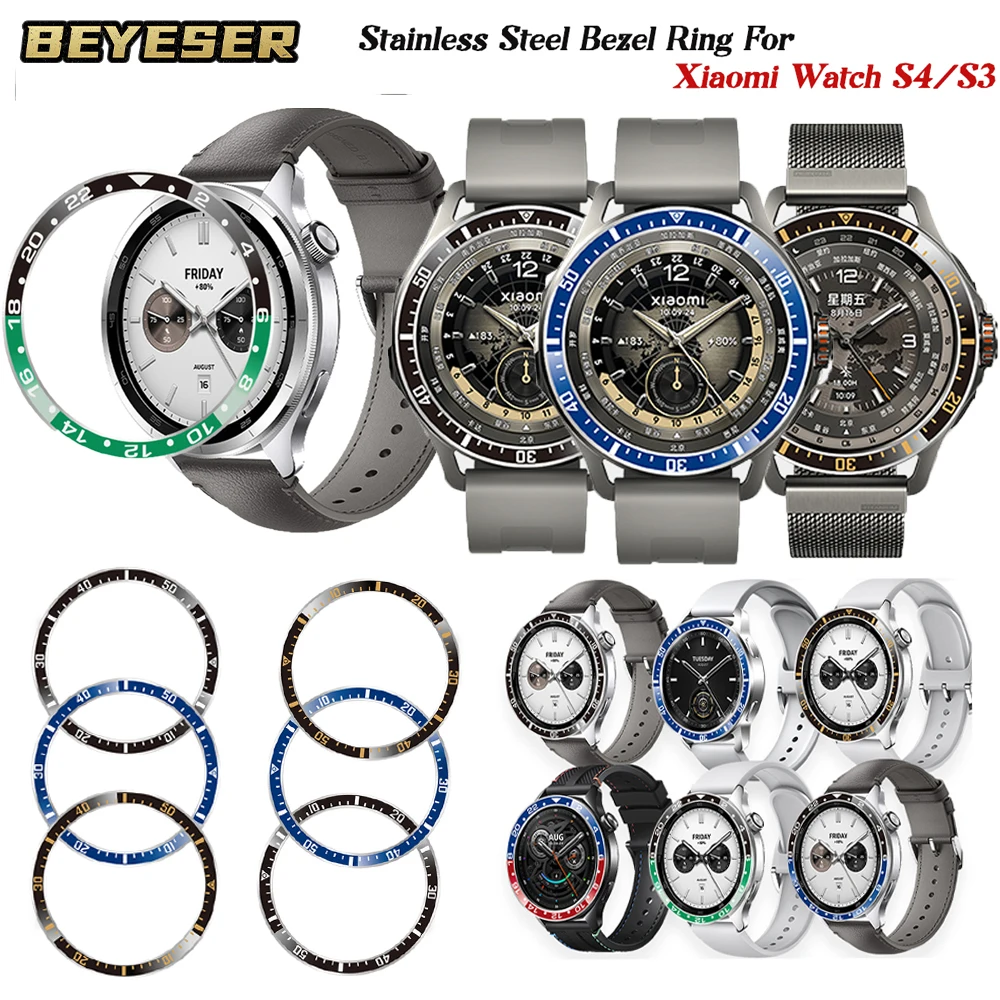 Xiaomi Watch S3/S4 용 붙여 넣기 시계 베젤 Xiaomi Watch S3 액세서리 용 안티 스크래치 금속 커버 교체 보호 시계