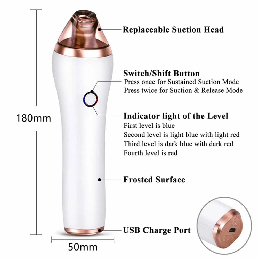 Portable Blackhead Remover Machine Vacuum Suction Tool Body Guasha Cupping Message Face Clean Removal Black Spot Extractor