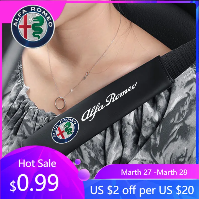 

Накладка на ремень безопасности для автомобилей Alfa Romeo из карбона и плюша, для моделей Giulia, Stelvio, Giulietta, 159, 147, 156, 166