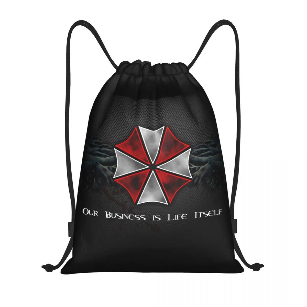 Custom Umbrellas Corporations Drawstring Backpack Bags  Lightweight Horror Zombie Video Game Gym Sports Sackpack Sacks