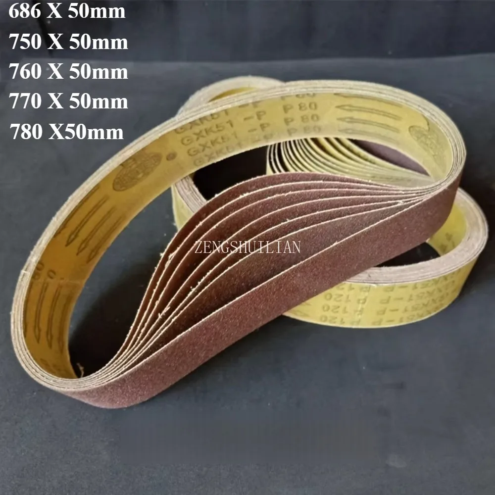 

686*50mm Abrasive Belt Aluminum Oxide Sanding Belts 60-800 Grits Sander Metal Polishing Wood Working Tools Grinder Accessories
