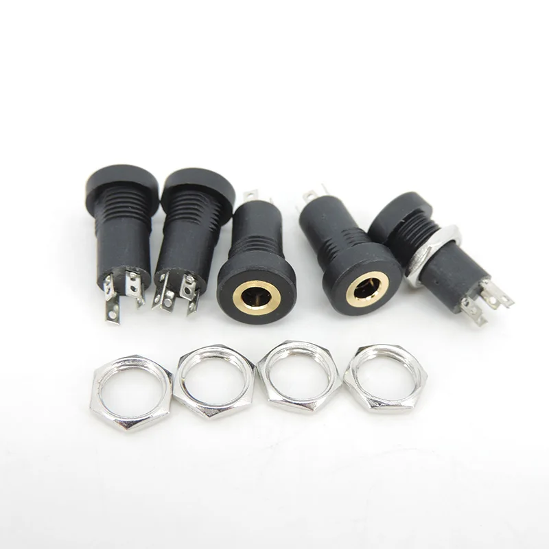3.5MM 3/4Pin Audio Jack Socket Stereo 3 Pole 4 Pole Solder Panel Mount With Nut Connector Headphone Female Socket PJ-392A PJ392A
