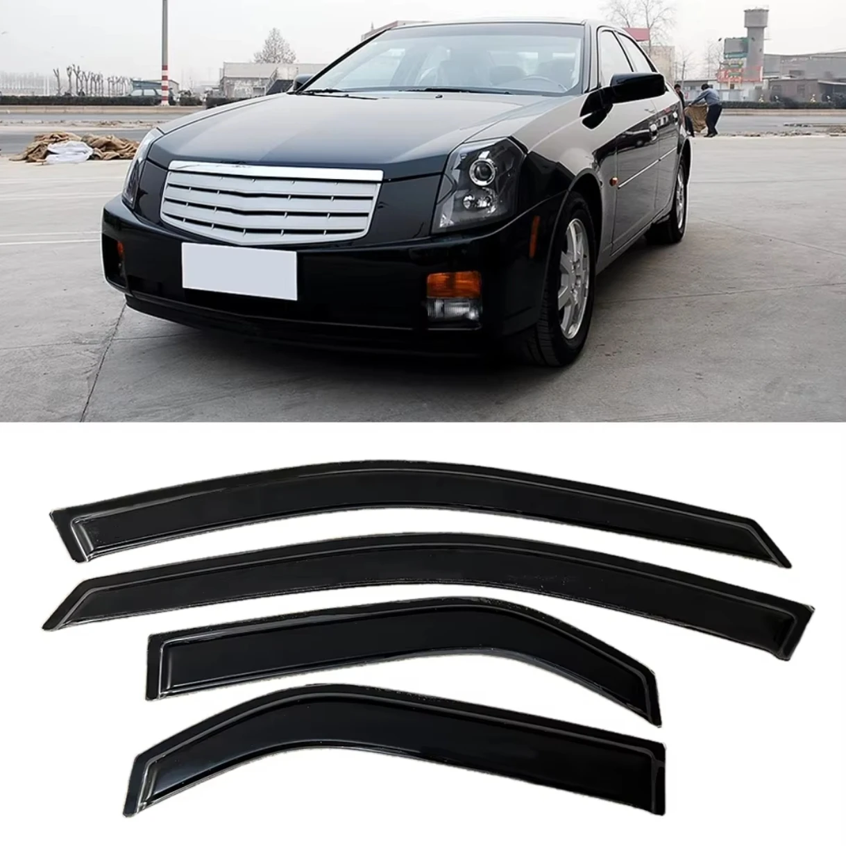 

For Cadillac CTS 2003 2004 2005 2006 2007 Wind Deflectors Rain Guards Door Visor Vent Shades Ventvisor Window Visor