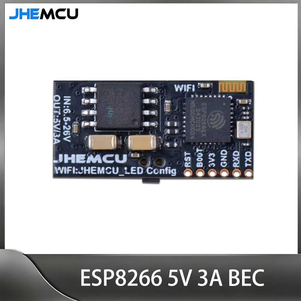 JHEMCU ESP8266 WiFi WS2812 LED Controller Module 5V 3A BEC for FPV RC Drone Quadcopter
