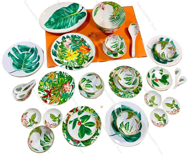 

36-Head Bone China Tableware, Natural Dyes, Environmentally Friendly and Healthy Gift Box