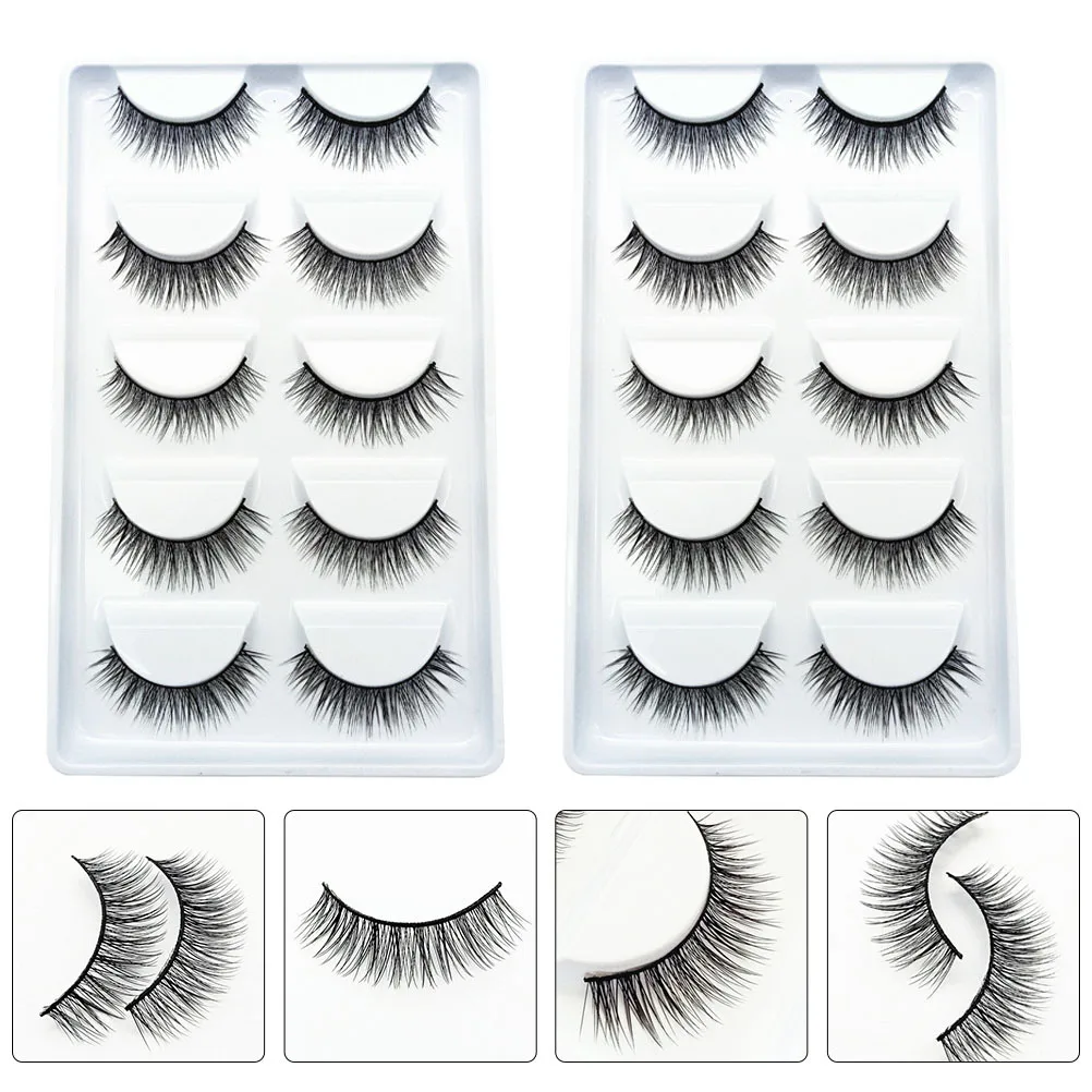 

10Pairs False Eyelashes Natural Realistic False Makeup Accessory Girl Cosmetics Easy Use Professional Supplies