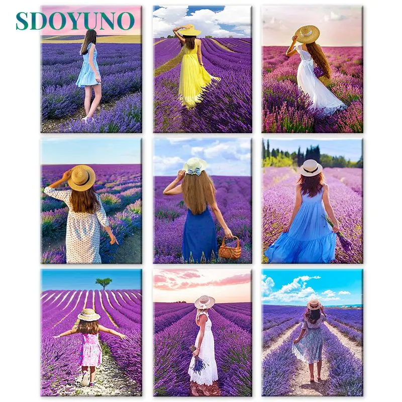 

SDOYUNO Pictures By Number Scenery Kits Home Decor Painting By Number Flower Drawing On Canvas HandPainted Art Gift